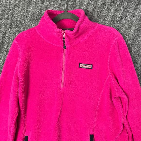 Vineyard Vines Jacket Women Sz M Pink Full‎ Zip Long Sleeve Fleece - Picture 4 of 9